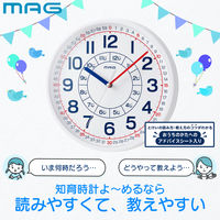ノア精密 MAG（マグ）知育時計 よ～める ホワイト 直径250ｍｍ[ アナログ ステップ秒針]W-736 WH-Z 1個