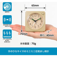 ノア精密 MAG（マグ）電子音目覚まし時計 ミニモク ナチュラル 幅65×奥行40×高さ70mm[ アナログ アラーム] 1個