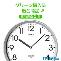 ノア精密 MAG（マグ）電波掛時計 エコグリン シルバー直径310ｍｍ[アナログ]W-804 SM-Z 1個