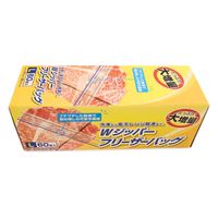 大和物産 大増量WジッパーフリーザーバッグL 60枚●5個セット 4904681932208 1セット(5個入)（直送品）
