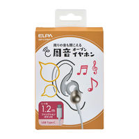 朝日電器 オープンイヤホン タイプC ホワイト OEP-C12(WH) 1個（直送品）