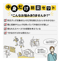 防災セット 中身だけ 3人用 防災士監修 非常用持ち出し袋 防災ラジオ 非常食 保存水 モバイルバッテリー 警戒レベル4（直送品）
