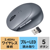 サンワサプライ 静音ワイヤレス小型エルゴノミクスマウス（充電式・5ボタン） MAーEWBS522BK 1個