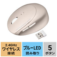 サンワサプライ 静音ワイヤレス小型エルゴノミクスマウス（充電式・5ボタン） MAーEWBS522BG 1個
