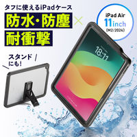 サンワサプライ iPad Air 11インチ（M2/2024）用耐衝撃防水ケース PDAーIPAD17162 1個