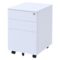 山善(YAMAZEN) スチール サイドキャビネット 3段 幅390×奥行500×高さ600mm マットホワイト RKD-39(MWH) 1台（直送品）