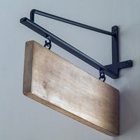 ポッシュリビング アイアンサインブラケット ブラック W5.5×D27.5×H12cm 63189 1個（直送品）