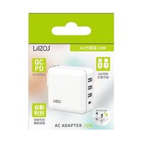 AC充電器 4口 32W USBーA×3 C×1 PD対応 ホワイト 1ケース(5個入) L-AC4-W 1ケース(5個)（直送品）
