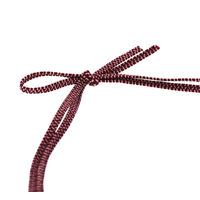 カラーゴム　平彩ゴム　2重 片花結び　62ｃｍ エンジ　001510137　1袋(50本入)