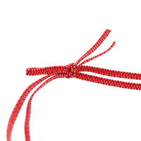 カラーゴム　平彩ゴム　2重 片花結び　74ｃｍ 赤　001510125　1袋(50本入)