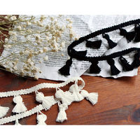 日本紐釦貿易 タッセルフリンジブレード 生成 巾30mm 1m巻 DAI117-1358-000 1セット(1m入×3巻、合計（直送品）