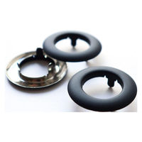 日本紐釦貿易 レザー調ツメ式ハトメ 2組入 黒 外径約35×内径約21mm F5-461 1セット5袋(1袋あたり2組（直送品）