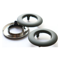 日本紐釦貿易 レザー調ツメ式ハトメ 2組入 グレー 外径約35×内径約21mm F5-463 1セット5袋(1袋あたり2組（直送品）