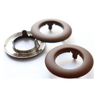 日本紐釦貿易 レザー調ツメ式ハトメ 2組入 チョコ 外径約35×内径約21mm F5-466 1セット5袋(1袋あたり2組（直送品）