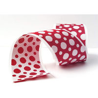 日本紐釦貿易 手芸用 畳へりテープ ポルカII リバーシブル 10m巻 赤×白 HER32 1個10m巻（直送品）