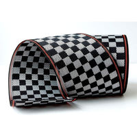 日本紐釦貿易 手芸用 畳へりテープ ルーミーIV 市松 10m巻 黒 HER44 1個10m巻（直送品）