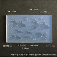 亀島商店 アニマル レジンクラフト用 ソフトモールド 金魚Bシルエット 取り付けリング付き 1個入 KAM-REJ-603 1セット(2個)（直送品）