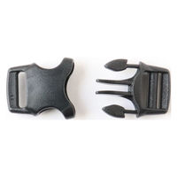 日本紐釦貿易 Y.K.K プラスチックパーツ プラパーツ バックル 黒 10mm巾 5個入 LB10-580 1セット5袋(1袋5個入、（直送品）