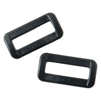 日本紐釦貿易 Y.K.K プラスチックパーツ プラパーツ 角カン 黒 26mm巾 2個入 LT25-580 1セット10袋(1袋2個入（直送品）