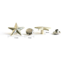 日本紐釦貿易 スタッズ星型 シルバー 11mm 5組入 SGM-100S 1セット3袋(1袋あたり5組（直送品）