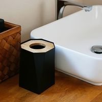 ポッシュリビング ダストボックス オクトS　W12×D12×H17cm マンゴーウッド/アイアン 41321 1個（直送品）