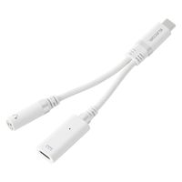 タイプC イヤホンジャック 変換 DAC 搭載 シリコンメッシュ PD対応 ホワイト MPA-C35DPDSMWH エレコム 1個