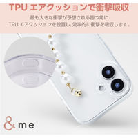 iPhone16 ケース ハイブリッド 衝撃吸収 ハンドバンド付 クリア×パールバンド PM-A24AHVHB01 エレコム 1個（直送品）