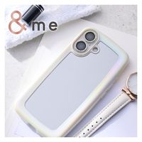 iPhone16 ケース ハイブリッド 衝撃吸収 オーロラホワイトフレーム×ミラー PM-A24AHVPMAWH エレコム 1個（直送品）