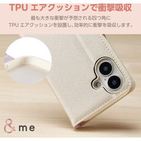 iPhone16 ケース レザー 手帳型 フィンガーストラップ付 ホワイト PM-A24APLFJM2WH エレコム 1個（直送品）