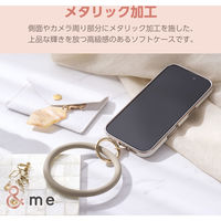 iPhone16 ケース ソフト 衝撃吸収 メタリックライン グレージュ PM-A24AUCTMLGB エレコム 1個（直送品）