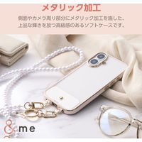 iPhone16 ケース ソフト 衝撃吸収 メタリックライン ピンク PM-A24AUCTMLPN エレコム 1個（直送品）