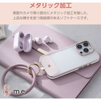 iPhone16 Pro ケース ソフト 衝撃吸収 メタリックライン ピンク PM-A24CUCTMLPN エレコム 1個（直送品）