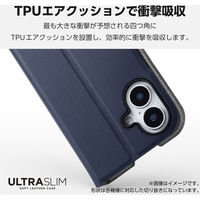 Google Pixel 9 Pro XL ケース レザー 手帳型 超軽量 ネイビー PM-P243PLFUNV エレコム 1個（直送品）