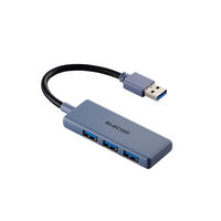 USBハブ USB-A×3ポート USB3.2(Gen1) バスパワー 薄型 ネイビー U3H-H030NV エレコム 1個