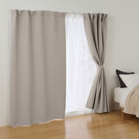 無印良品 遮光性 ポリエステル平織りノンプリーツカーテン ２枚組 幅１００×丈１７８ｃｍ用 ベージュ 良品計画