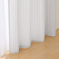 無印良品 再生ポリエステル使い ノンプリーツカーテン 幅１００×丈２００ｃｍ用 グレーストライプ 1セット（1枚×2） 良品計画