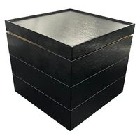 九州パール紙工 紙 重箱 6.5寸3段 黒本体蓋 黒(10セット)おせち重箱 仕切は別売り 00W00658-3 1袋(10個セット)（直送品）