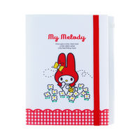 サンスター文具　ゴムバンド付クリアファイル　5ポケット＋ファスナーポケット　マイメロディ　レッド　S2172550　1枚