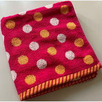 日繊商工 ポップな水玉のバスタオル(袋入り)/粗品のシール付き 401746-soshina-50 1箱(50個入)（直送品）