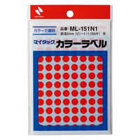 ニチバン マイタック カラーラベル 8mm 赤 ML-151N1 1セット(1袋×5)