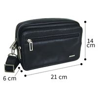 スワン SAXON 牛革ショルダーバッグ横型 5043 ブラック 1個（直送品）