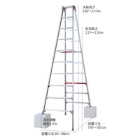 【軒先渡し】長谷川工業　シャガマン　上部操作式伸縮脚　専用脚立 10段 RYR-30a　1台（直送品）