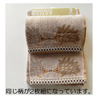 日繊商工 ハリネズミ柄のフェイスタオルセット(ベージュ) 406135BE-10 1セット(2枚×10個入)（直送品）