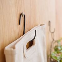 ポッシュリビング バーティカルフックL ブラック W4.5×D10×H4.5cm アイアン 63408 1セット(6個)（直送品）