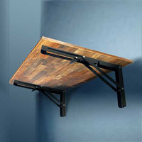 New Hikari (ニューヒカリ) ワンタッチ式折りたたみ棚受 ブラック SH-TFL200K 清水 1セット(5個)（直送品）