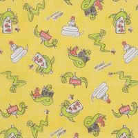 （数量限定）白雪ふきん 友禅ふきん 吸水性がよく すぐ乾く かや織りふきん Hello Snake!!Lucky Yellow イエロー 1枚