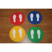 ゼット学校体育 足形マーク付プレート5枚組 青 ZI035 1セット(5枚入×1)（直送品）