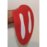 ゼット学校体育 足形マーク付プレート5枚組 赤 ZI034 1セット(5枚入×1)（直送品）