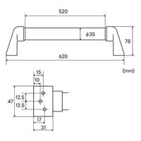 OMSORG(オムソリ） 木製スマート手すり φ35×600mm SO-TSM600I 清水 1本（直送品）