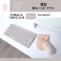プラス 薄型 持ちハコビ マウス GY TW-MO001 1個（直送品）